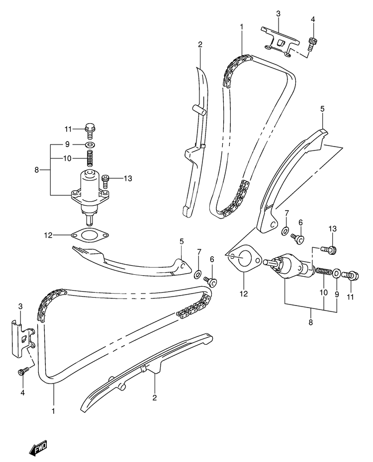 DISTRIBUTION POUR SV 650 NSV650UK5 2005