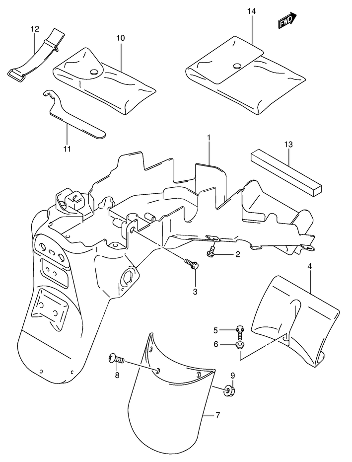 GARDE BOUE ARRIERE POUR SV 650 SSV650SK1 2001