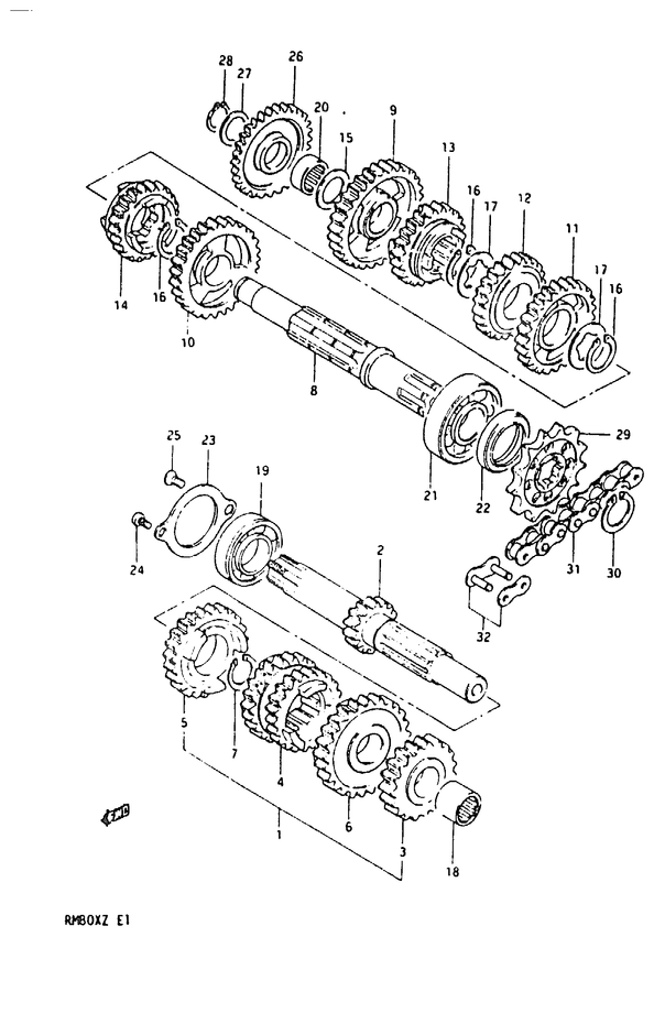 TRANSMISSION POUR SUZUKI RMRM80XZ 1982