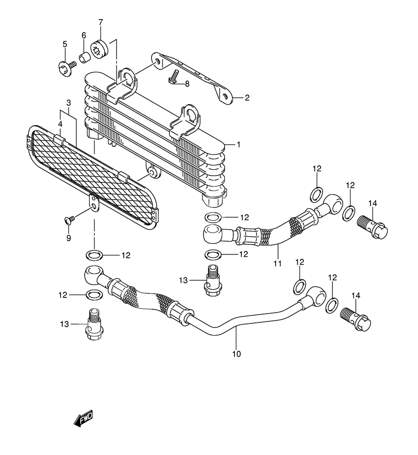 RADIATEUR DHUILE POUR SV 650 NSV650K5 2005