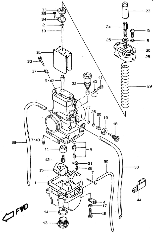 CARBURATEUR POUR SUZUKI RMRM80XT 1996