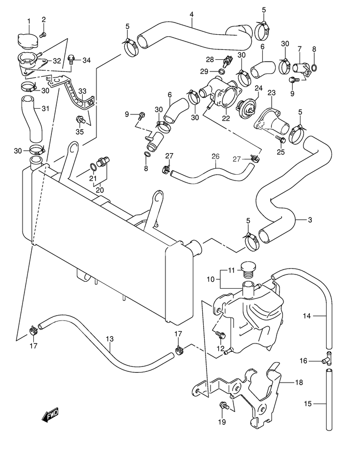 DURITE DE RADIATEUR POUR SV 650 NSV650K3 2003