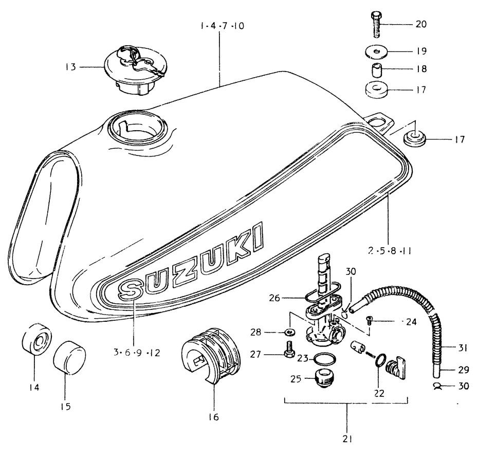 RESERVOIR DESSENCE POUR SUZUKI SPSP400T 1996