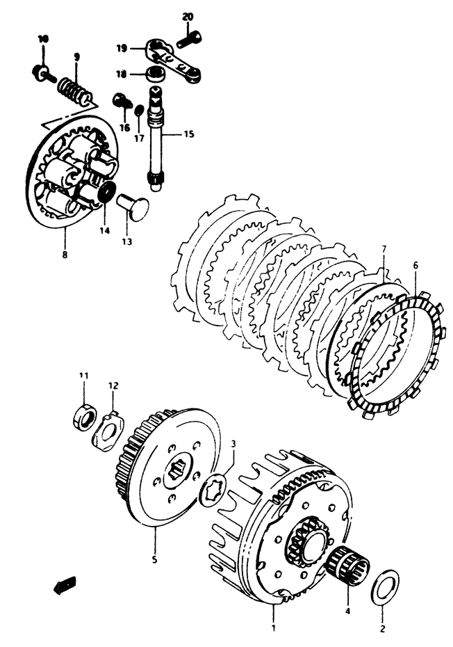EMBRAYAGE POUR SUZUKI RMRM80T 1996