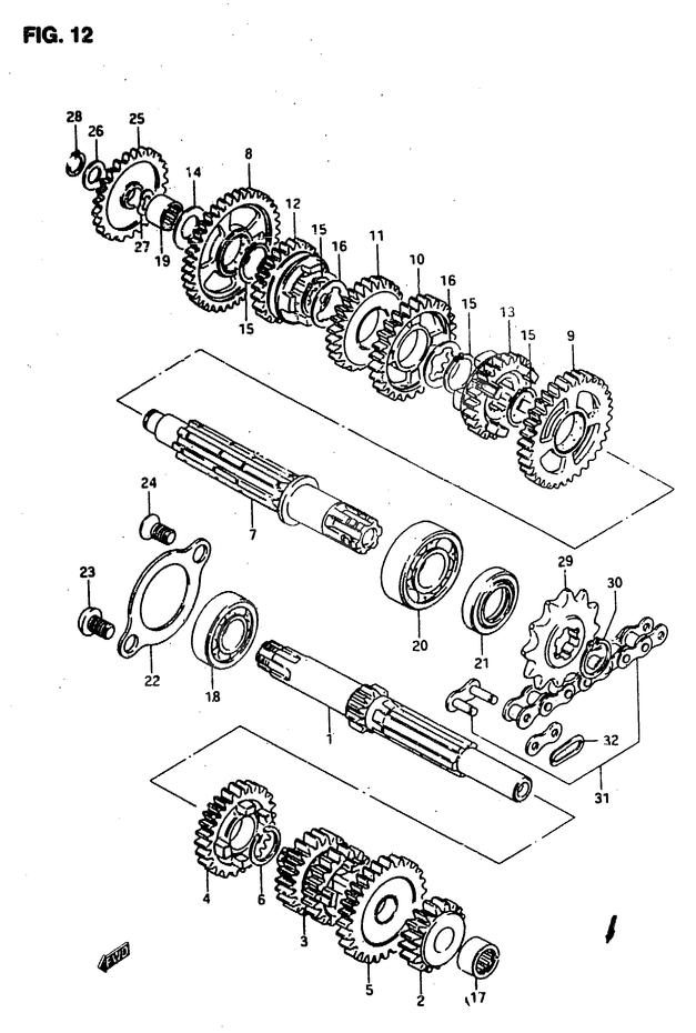 TRANSMISSION POUR SUZUKI RMXRMX50T 1996