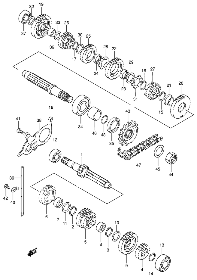 TRANSMISSION POUR SV 650 NSV650X 1999