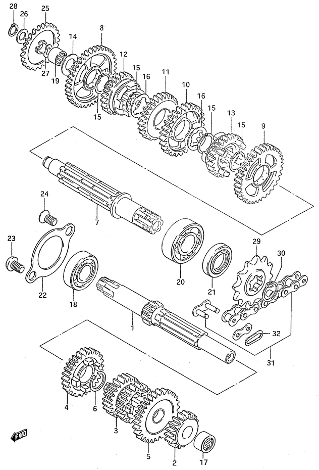 TRANSMISSION POUR SUZUKI RMXRMX50K1 2001