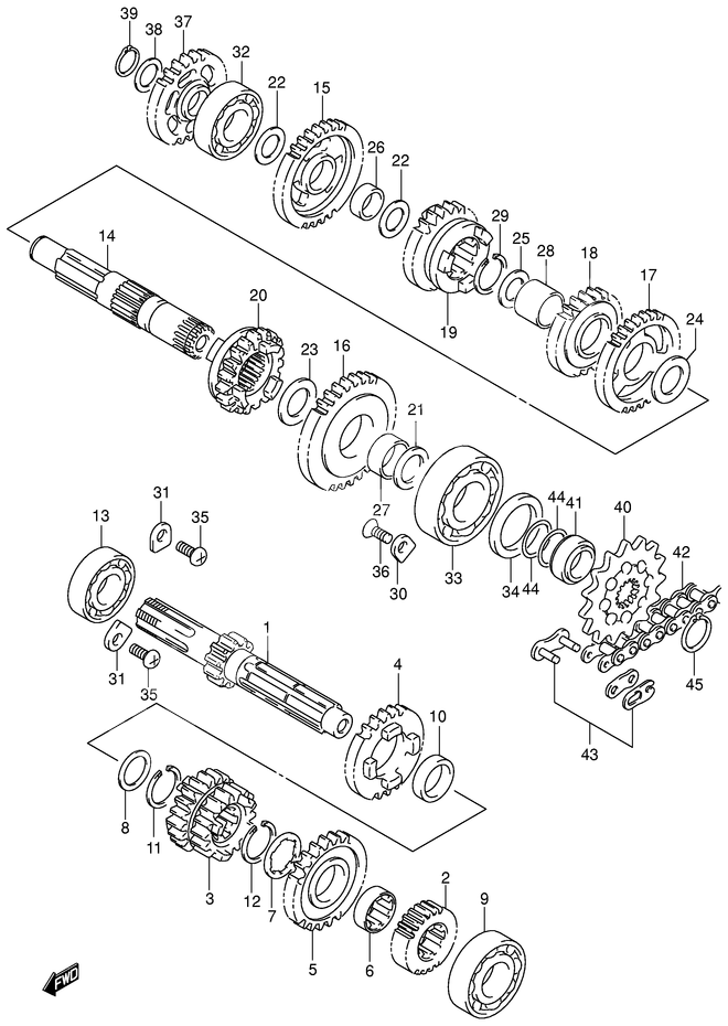 TRANSMISSION POUR RM 125RM125K3 2003