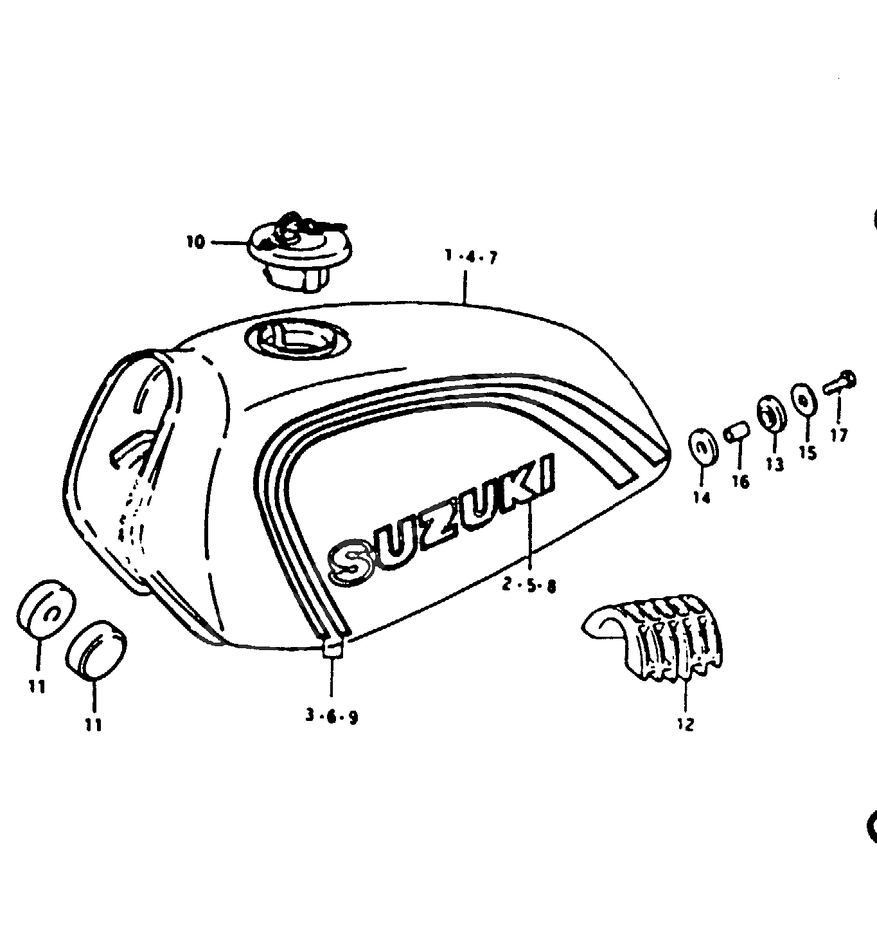 RESERVOIR DESSENCE POUR SUZUKI TSTS125N 1992