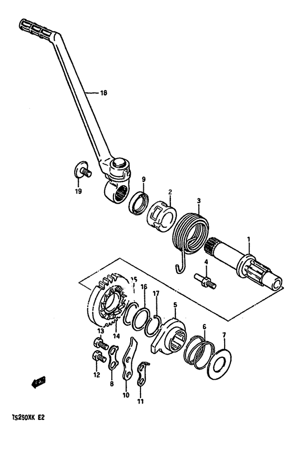KICK POUR SUZUKI TS XTS250XH 1987
