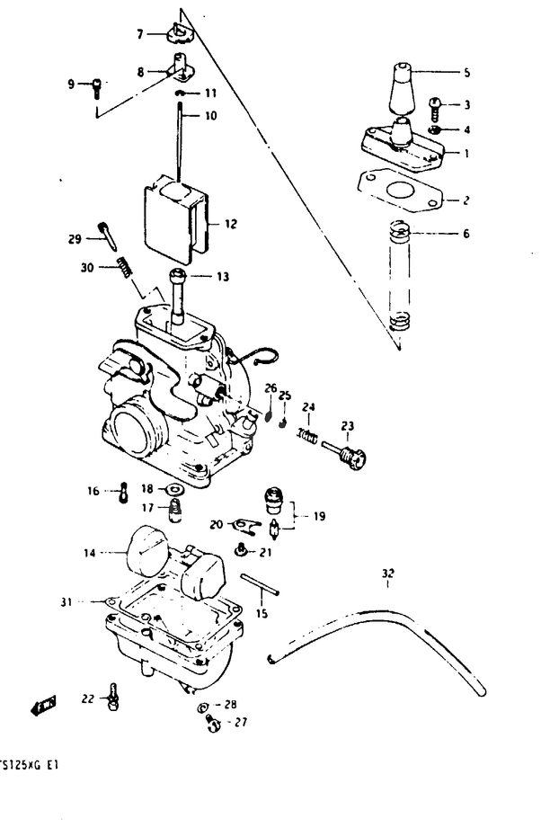 CARBURATEUR POUR SUZUKI TS ERTS125EG 1986