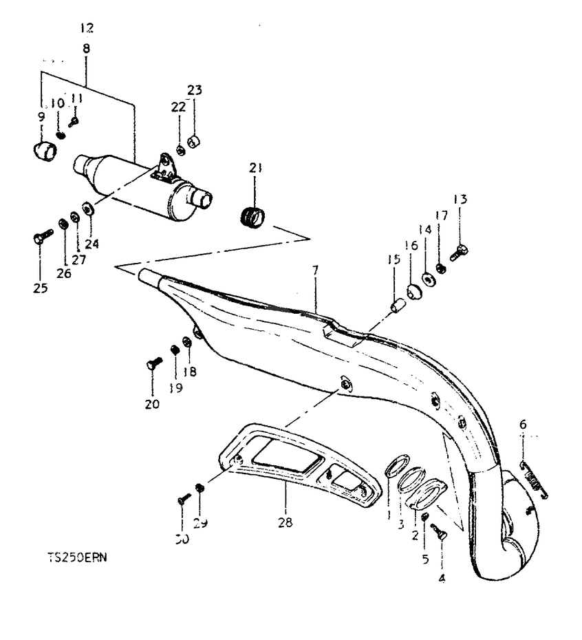 SILENCIEUX POUR SUZUKI TS ERTS250ERN 1992
