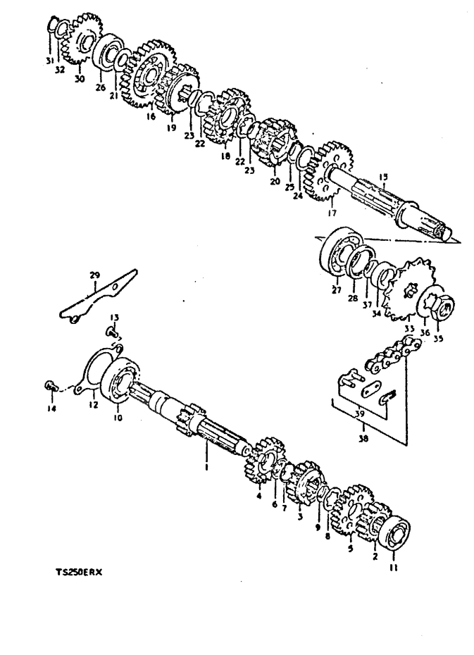 TRANSMISSION POUR SUZUKI TS ERTS250ERT 1996