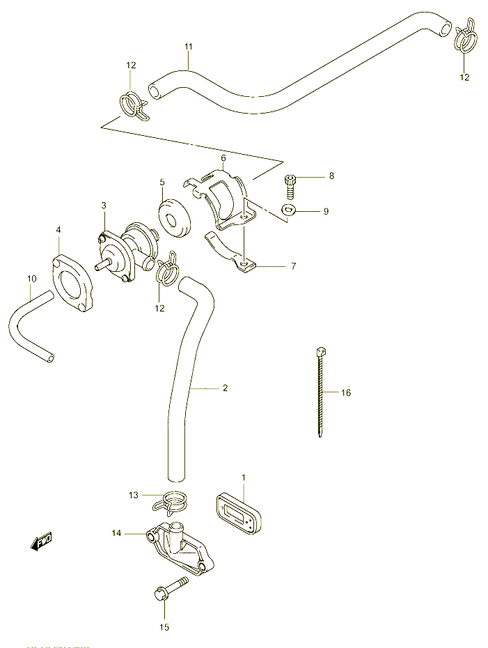 SYSTEME RECYCLAGE GAZ ECHAPPEMENT POUR SUZUKI BURGMAN 150 2003 POUR SUZUKI BURGMANUH150K2