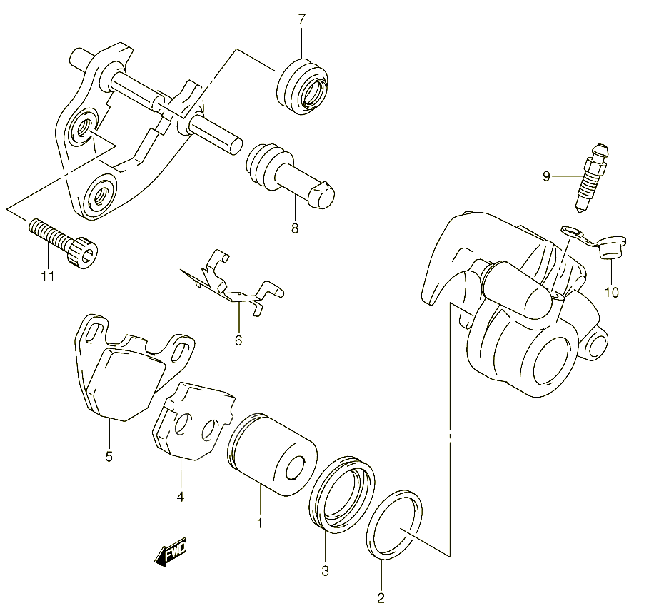 ETRIER DE FREIN AVANT POUR SUZUKI UE 150 2001 POUR SUZUKI UEUE150CTK1