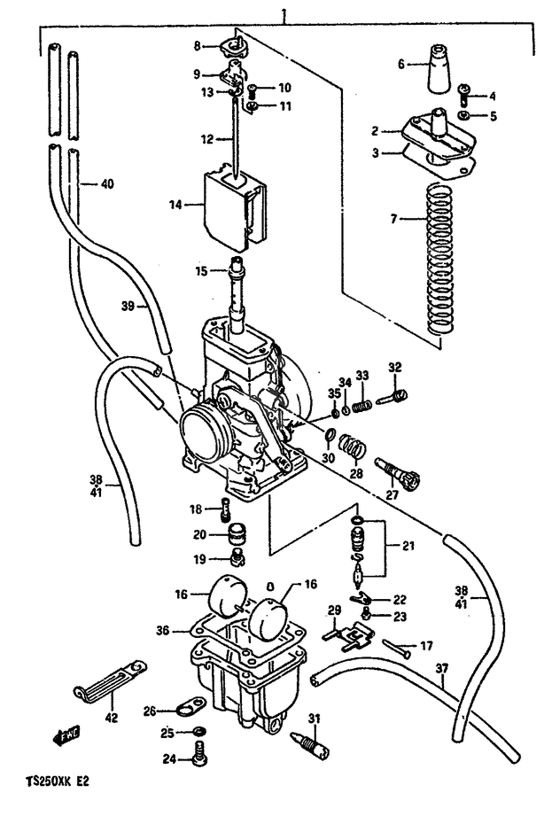 CARBURATEUR POUR SUZUKI TS XTS250XE 1984