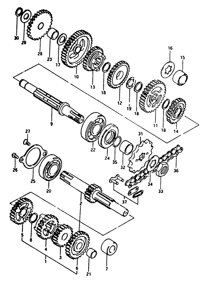 TRANSMISSION POUR SUZUKI TS ERTS50ERKD 1983