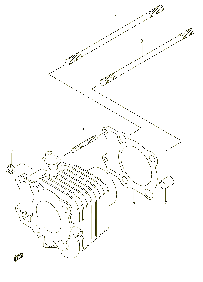 CYLINDRE POUR SUZUKI UE 150 2001 POUR SUZUKI UEUE150CTK1