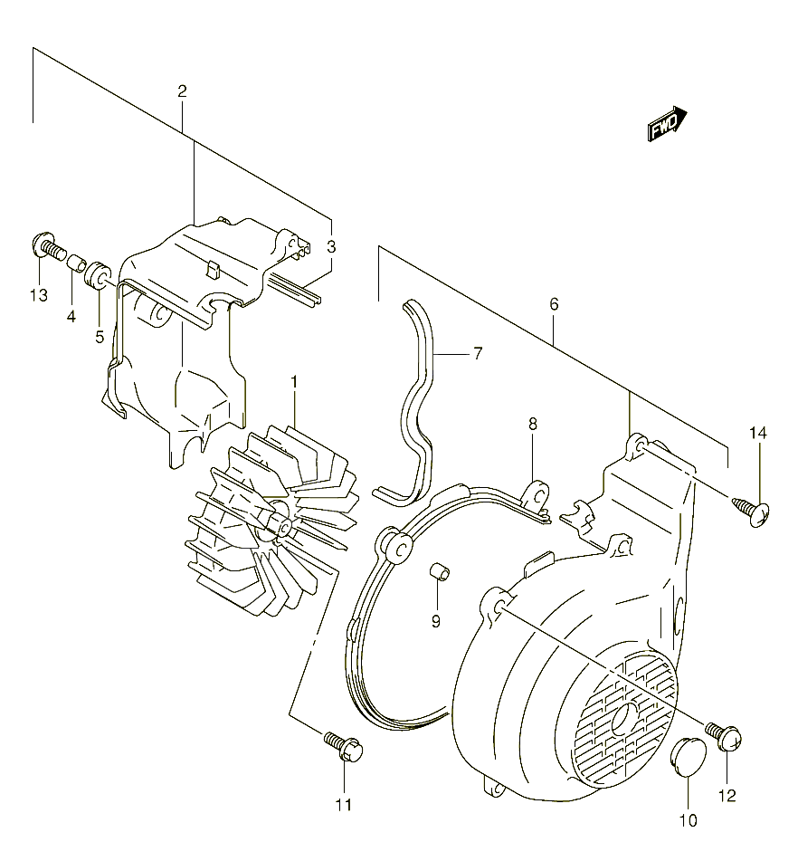 VENTILATEUR DE REFROIDISSEMENT POUR SUZUKI UE 150 2001 POUR SUZUKI UEUE150CTK1