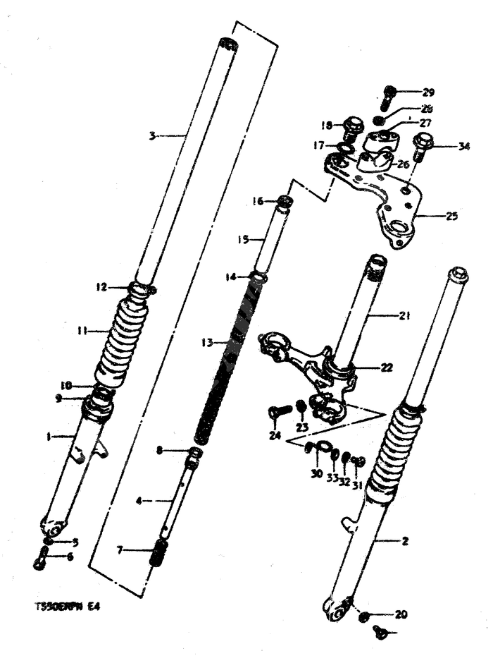 FOURCHE AVANT POUR SUZUKI TS ERTS50ERPN 1979