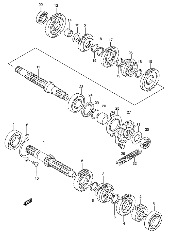 TRANSMISSION POUR INTRUDER 125VL125K5 2005