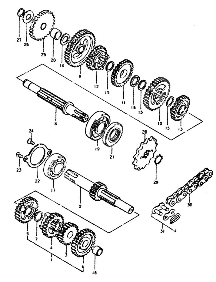 TRANSMISSION POUR SUZUKI TS ERTS50ERPN 1979