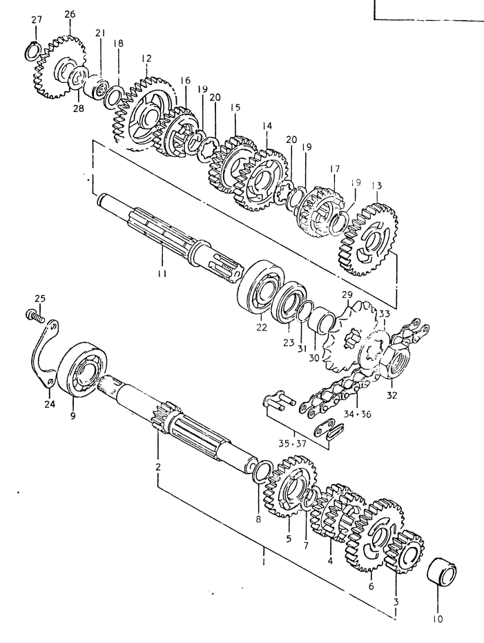 TRANSMISSION POUR SUZUKI TS ERTS125ERT 1996