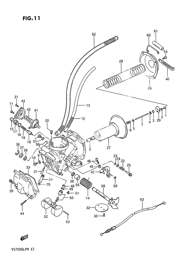 CARBURATEUR POUR INTRUDER 750VS750GLF 1985