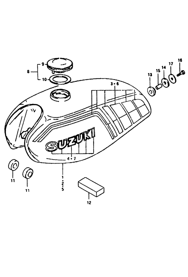 RESERVOIR DESSENCE POUR SUZUKI ZRZR50KEN 1992