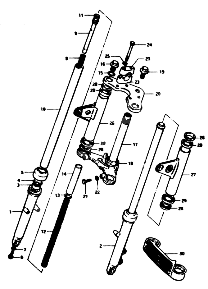 FOURCHE AVANT POUR SUZUKI ZRZR50SLKX 1999
