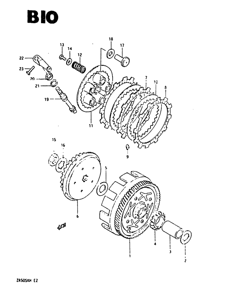 EMBRAYAGE POUR SUZUKI ZRZR50SKE 1984