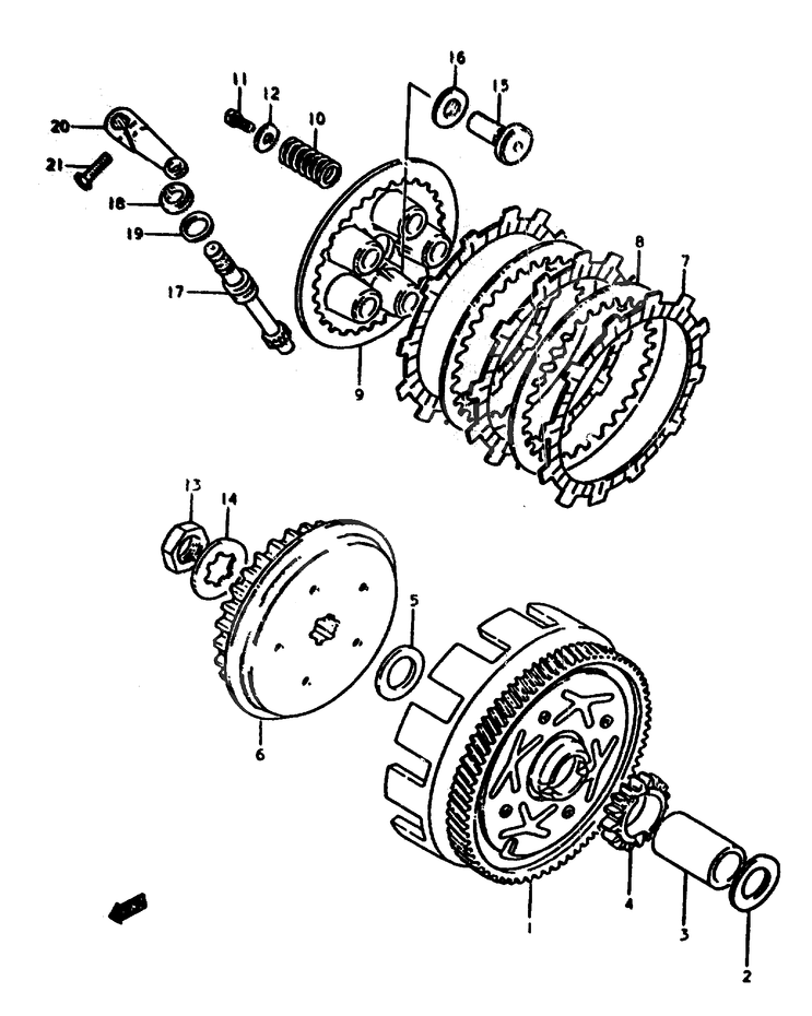 EMBRAYAGE POUR SUZUKI ZRZR50SLKX 1999