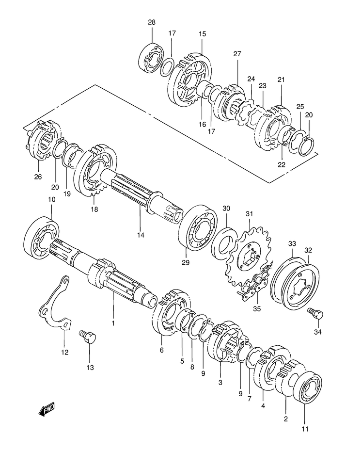 TRANSMISSION POUR FREEWIND 650XF650K1 2001