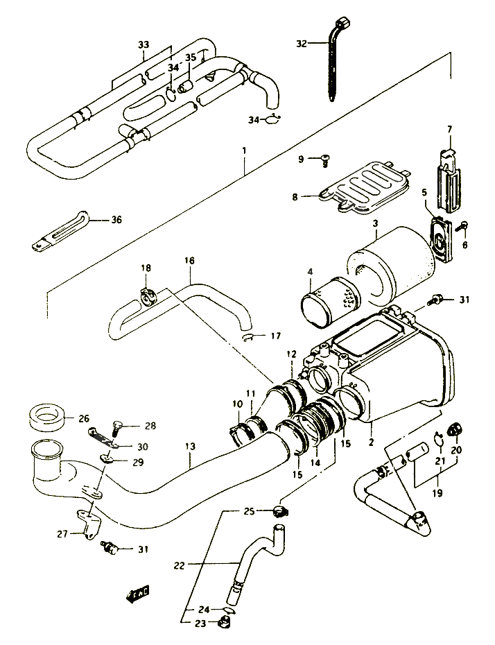 FILTRE A AIR POUR SUZUKI OZARK 250 1997 POUR SUZUKI OZARKLT F250V 