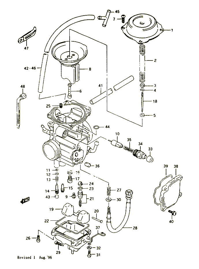 CARBURATEUR POUR SUZUKI OZARK 250 1997 POUR SUZUKI OZARKLT F250V 