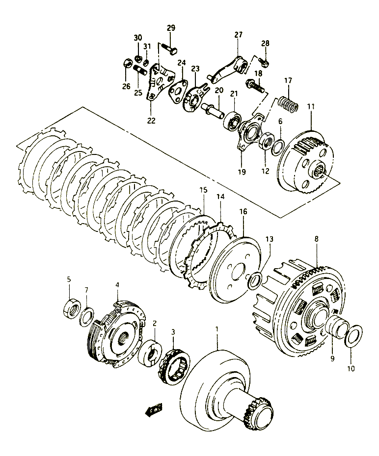 EMBRAYAGE POUR SUZUKI OZARK 250 1997 POUR SUZUKI OZARKLT F250V 