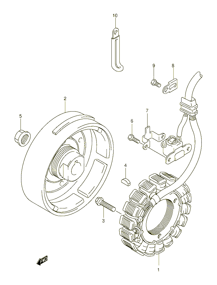 ALLUMAGE ROTOR STATOR POUR SUZUKI EIGER 400 2009 POUR EIGER 400 4WD LT A400FK6