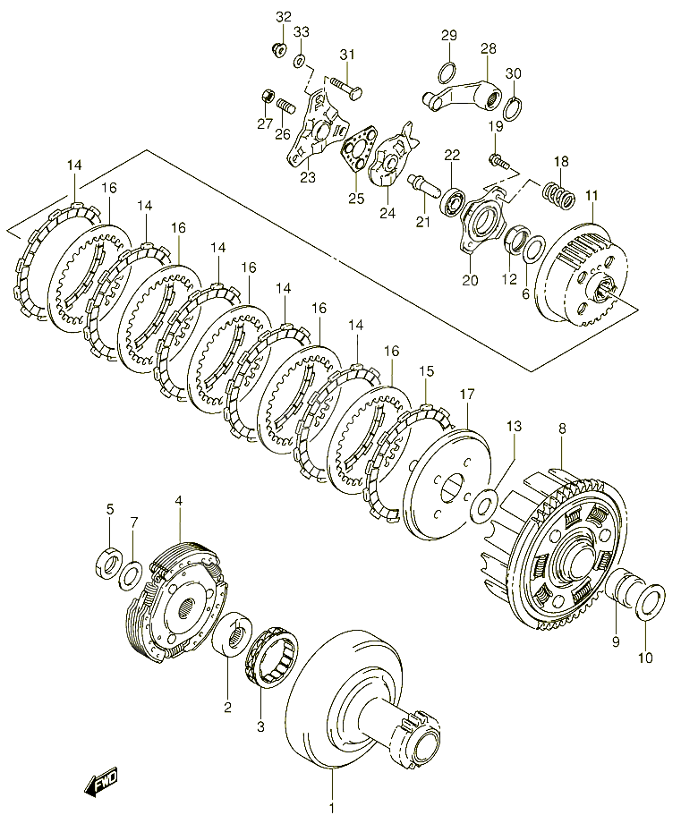 EMBRAYAGE POUR SUZUKI QUADSPORT 250 2005 POUR SUZUKI QUADSPORTLT Z250K4