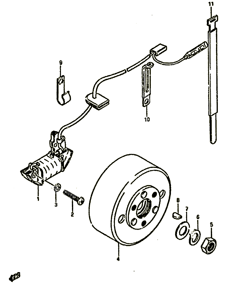 ALLUMAGE ROTOR STATOR POUR SUZUKI MINIQUAD SPORT 50 1989 POUR SUZUKI MINIQUAD SPORTLT50E