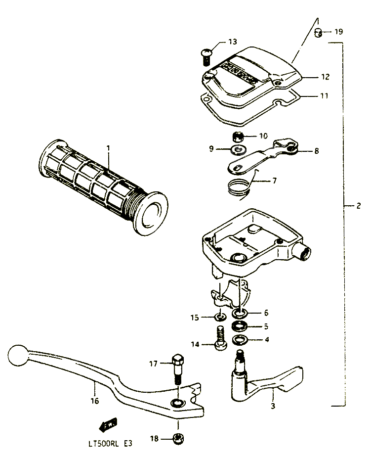 LEVIER DE FREIN POUR SUZUKI QUADRACER 500 1988 POUR SUZUKI QUADRACERLT500RH