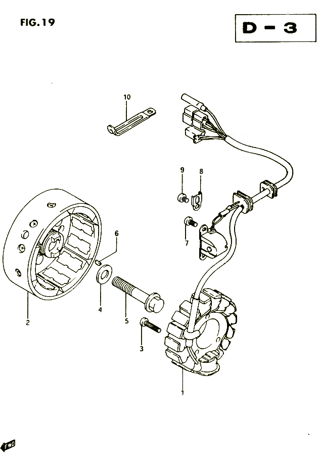 ALLUMAGE ROTOR STATOR POUR SUZUKI QUADRUNNER 250 1986 POUR SUZUKI QUADRUNNERLT250EF