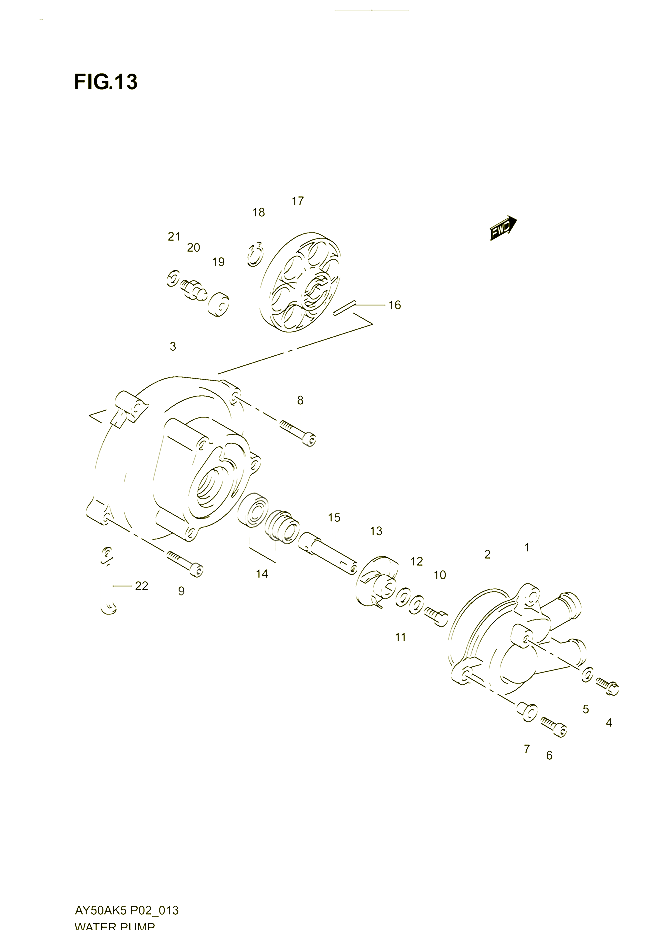 POMPE A EAU POUR SUZUKI KATANA 50 2005 POUR SUZUKI KATANAAY50AK5 