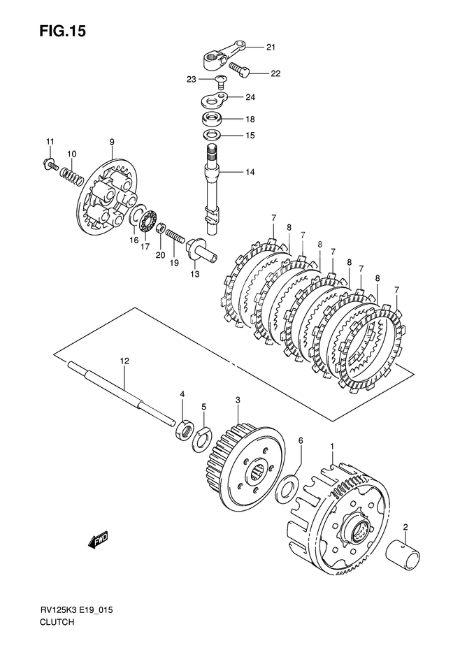 EMBRAYAGE POUR VAN VAN 125RV125K6 2006