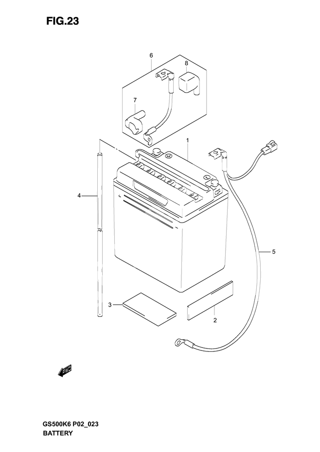 BATTERIE POUR SUZUKI GS FGS500FK5 2005