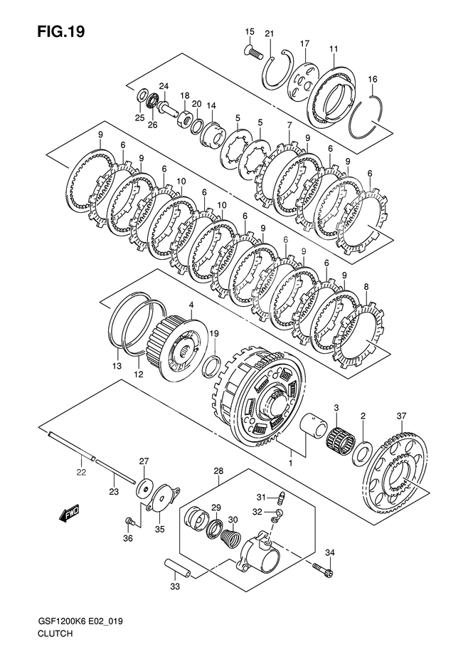 EMBRAYAGE POUR BANDIT 1200GSF1200S K6 2006