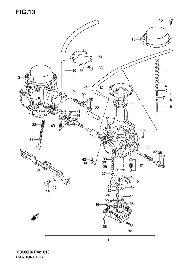 CARBURATEUR POUR GSE 500GS500K5 2005