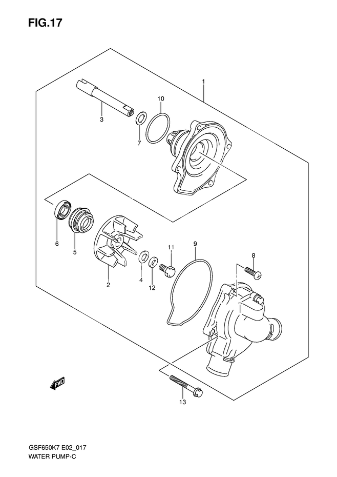POMPE A EAU POUR BANDIT 650GSF650SAK8 2008