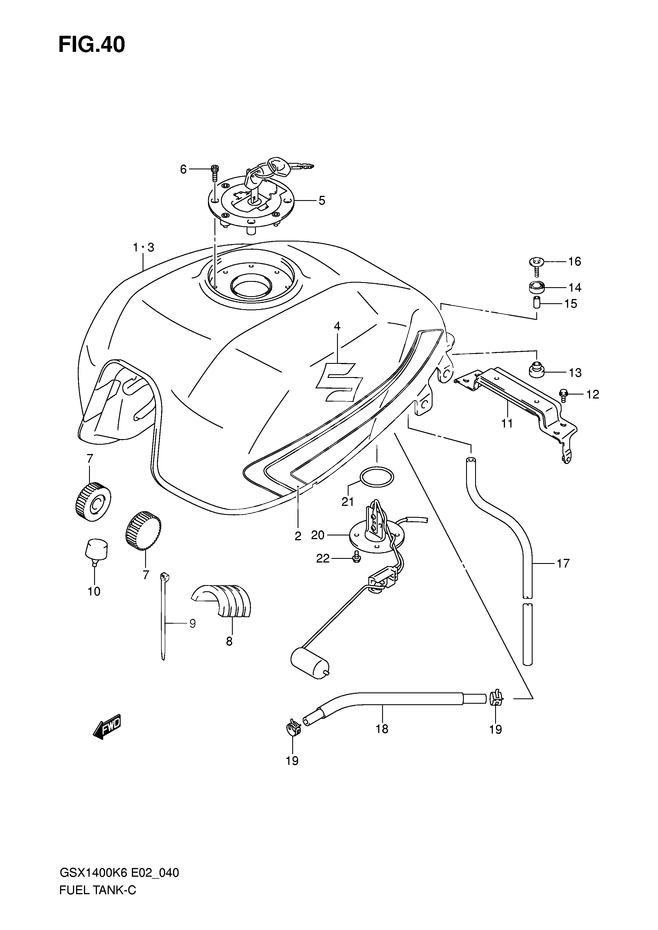 RESERVOIR DESSENCE POUR GSX 1400GSX1400U1K6 2006