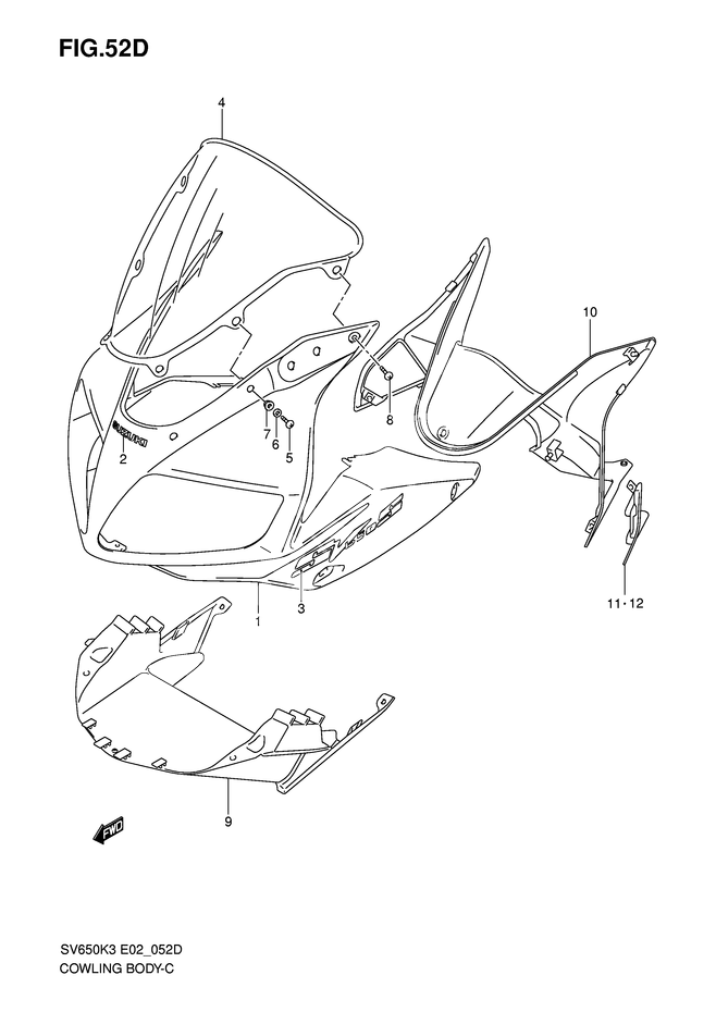 CARENAGES POUR SV 650 SSV650SK4 2004