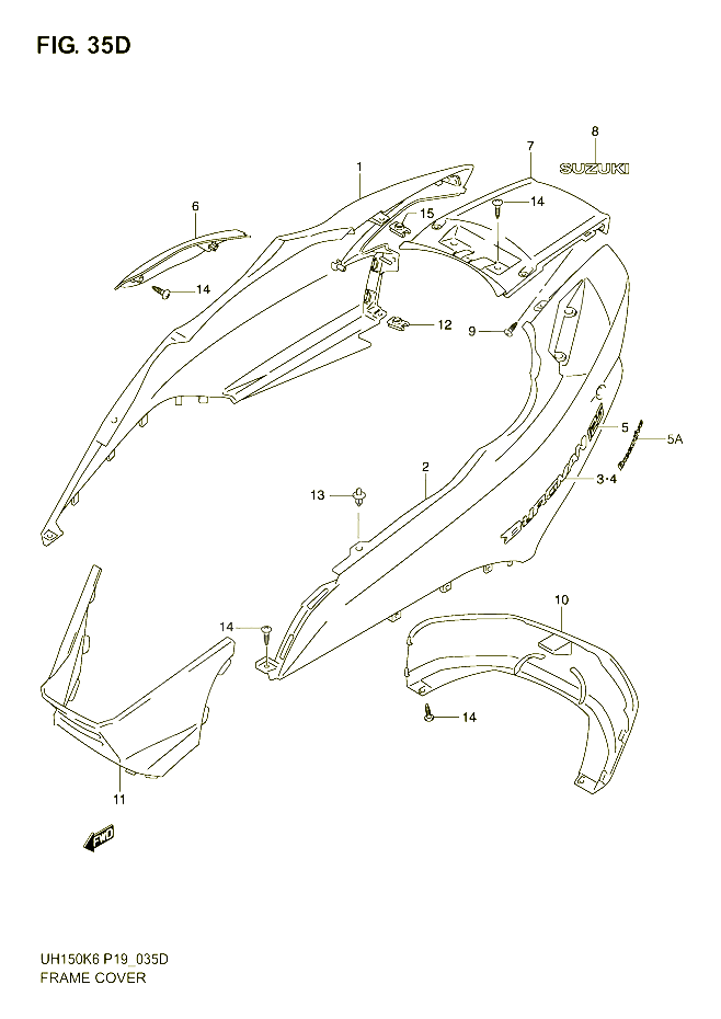 CARENAGES ARRIERE MODELE K6 POUR SUZUKI BURGMAN 150 2006 POUR SUZUKI BURGMANUH150K6